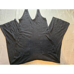 Old Navy Charcoal Gray Sleeveless Scoop-Neck Jumpsuit with Front Pockets